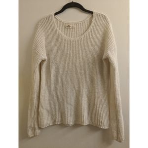 Hollister Women's Knitted Sweater Cream Sparkle